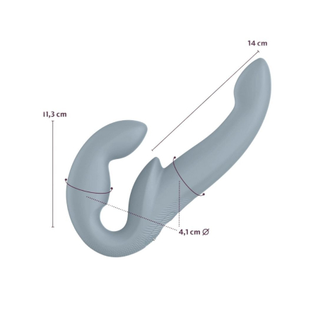 Безремінний страпон з вібрацією Fun Factory SHARE VIBE PRO cool grey, регульований - фото №2