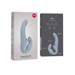 Безремінний страпон з вібрацією Fun Factory SHARE VIBE PRO cool grey, регульований - - фото №6