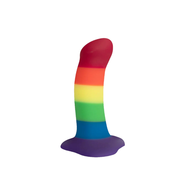 Фалоімітатор Fun Factory AMOR, райдужний, довжина 14,6 см, діаметр 3,7 см, вигнутий - фото