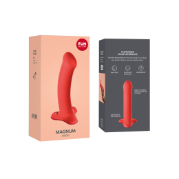 Фалоімітатор Fun Factory MAGNUM, помаранчевий, дуже гнучкий, довжина 18,3 см, діаметр 3,7 см - - фото №6