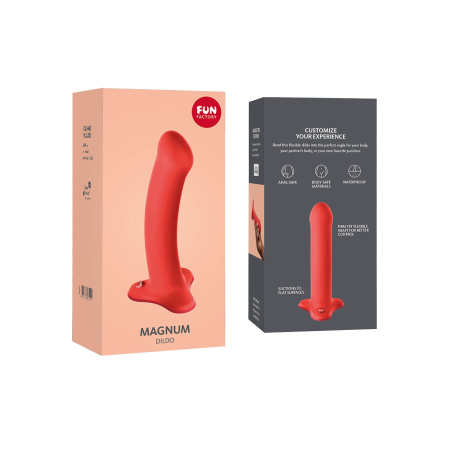 Фалоімітатор Fun Factory MAGNUM, помаранчевий, дуже гнучкий, довжина 18,3 см, діаметр 3,7 см - фото №6