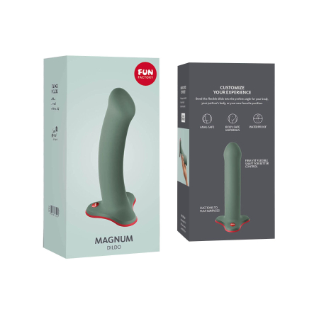 Фалоімітатор Fun Factory MAGNUM, оливковий, дуже гнучкий, довжина 18,3 см, діаметр 3,7 см - фото №6