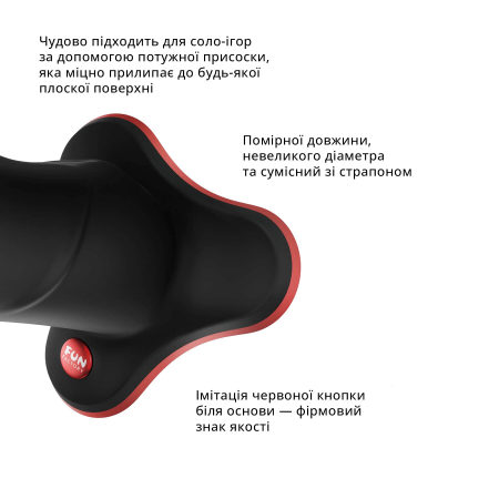 Фалоімітатор Fun Factory THE BOSS STUB, чорний, реалістична текстура, довжина 17,9 см, діаметр 4,1см - фото №3