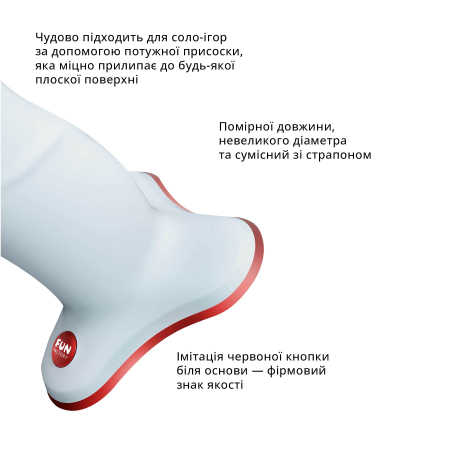 Фалоімітатор Fun Factory THE BOSS STUB, ніжно-блакитний, реалістична текстура, діаметр 4,1 см - фото №3