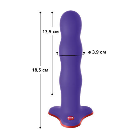 Фалоімітатор Fun Factory BOUNCER, фіолетовий, кульки всередині, ефект вібрації, діаметр 3,9 см - фото №2