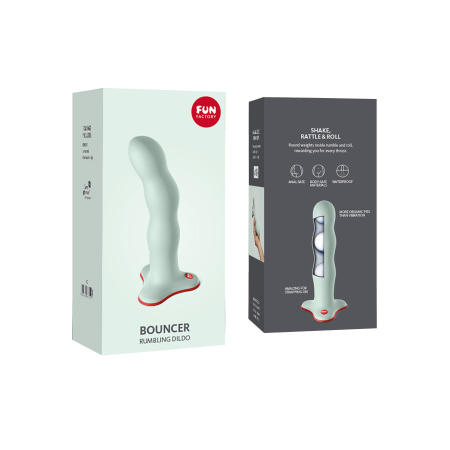 Фалоімітатор Fun Factory BOUNCER, світло-зелений, кульки всередині, ефект вібрації, діаметр 3,9 см - фото №7