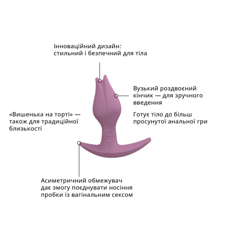 Анальна пробка Fun Factory BOOTIE FEM, рожева, у вигляді бутона, діаметр 2,9 см, тонкий обмежувач - фото №3
