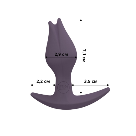 Анальна пробка Fun Factory BOOTIE FEM, фіолетова, у вигляді бутона, діаметр 2,9 см, тонкий обмежувач - фото №2