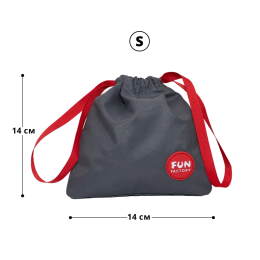 Сумка для секс-іграшок Fun Factory TOYBAG, S, сіра, кисет, 14x14 см - - фото №2