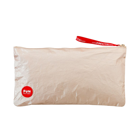 Сумка для секс-іграшок Fun Factory TOYBAG M, золотиста, на блискавці, 25x12 см - фото