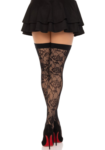 Панчохи Leg Avenue Wild rose net thigh highs One Size - фото №2