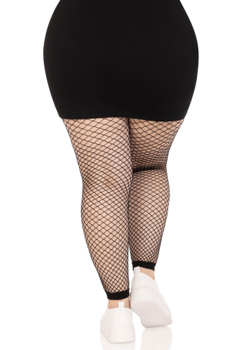 Панчохи Leg Avenue Industrial Net footless tights Black 1X/2X - фото №5