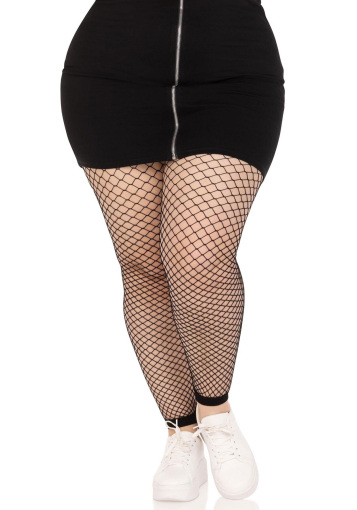 Панчохи Leg Avenue Industrial Net footless tights Black 1X/2X - фото №3