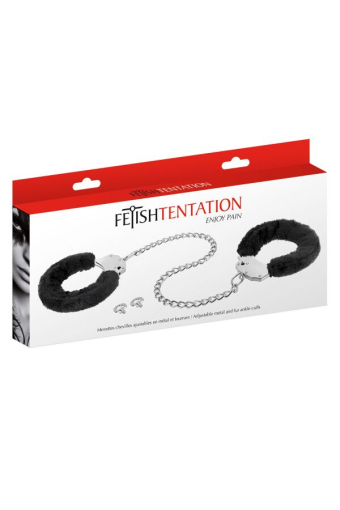 Поножі Fetish Tentation Adjustable metal and fur ankle cuffs - фото №4