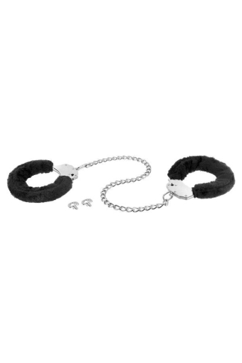 Поножі Fetish Tentation Adjustable metal and fur ankle cuffs - фото №3