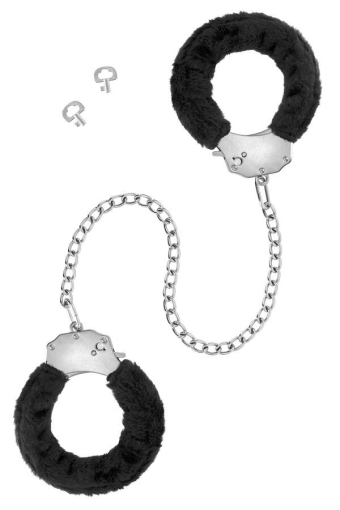 Поножі Fetish Tentation Adjustable metal and fur ankle cuffs - фото