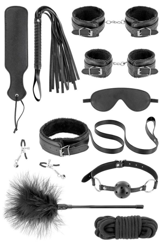 Набір для BDSM Fetish Tentation SM Bondage Box in vegan leather 10pcs - фото