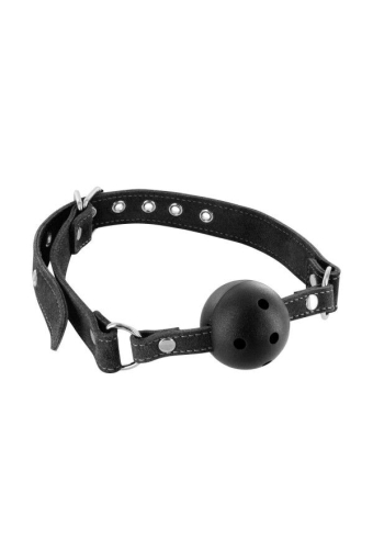 Кляп Fetish Tentation Premium Leather gag with stiff ball - фото