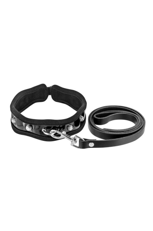 Повідець Fetish Tentation Premium Patent leather chocker and leash - фото
