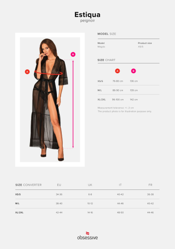 Пеньюар Obsessive Estiqua peignoir XL/2XL - фото №5