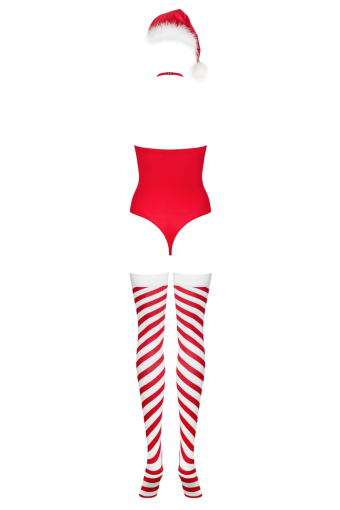 Боді Obsessive Kissmas teddy red L/XL №4