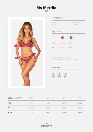 Комплект Obsessive Ms Merrilo 2-pcs set XS/S - фото №5