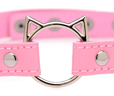 Чокер Master Series Kinky Kitty Ring Slim Choker - Pink №3