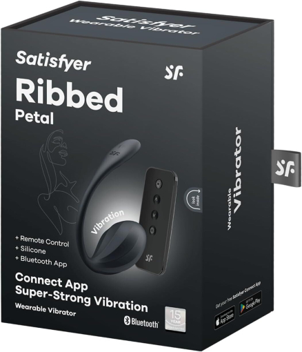 Віброяйце Satisfyer Ribbed Petal Connect App Black - фото №7
