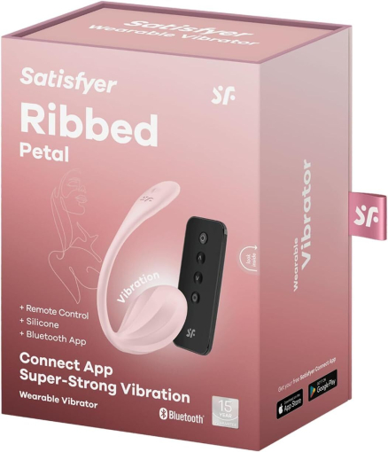 Віброяйце Satisfyer Ribbed Petal Connect App Rose - фото №7