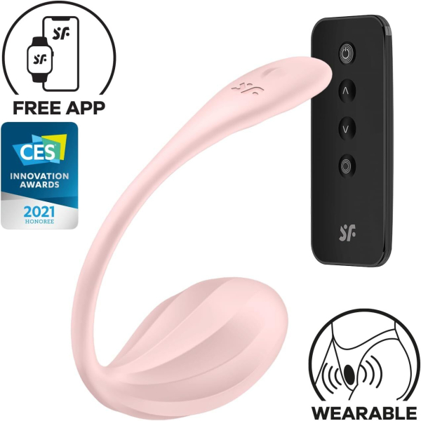 Віброяйце Satisfyer Ribbed Petal Connect App Rose - фото