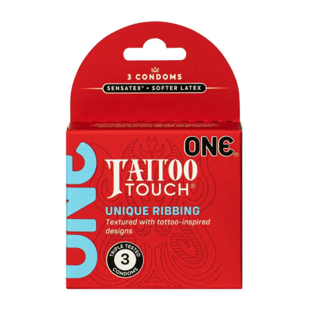 Презервативи ONE Tattoo Touch 3 шт, картонна коробка - фото