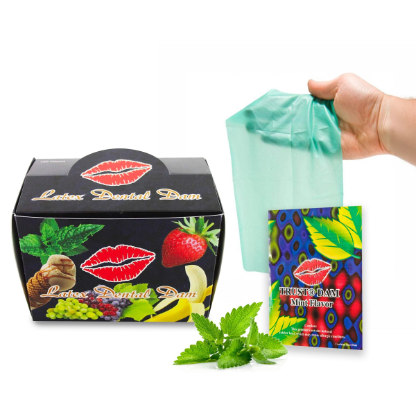 Набір латексних серветок Latex Dental Dams Mint 100 шт - фото