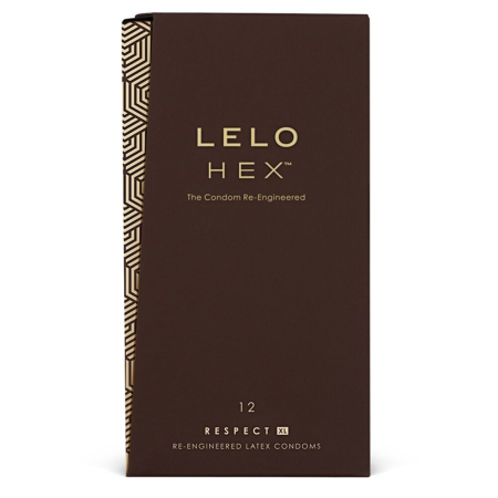 Презервативи LELO HEX Condoms Respect XL 12 Pack, тонкі та суперміцні, збільшений розмір - фото