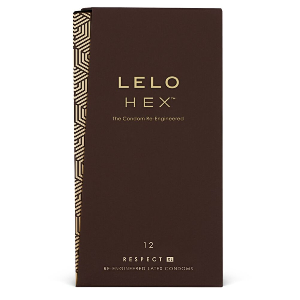 Презервативи LELO HEX Condoms Respect XL 12 Pack, тонкі та суперміцні, збільшений розмір - фото