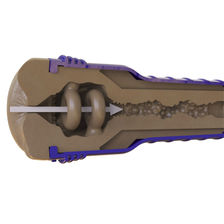 Мастурбатор-попка Fleshlight Boost Blast Female Medium Dark Flesh, плаваючі кільця Turbo Tech - фото №4