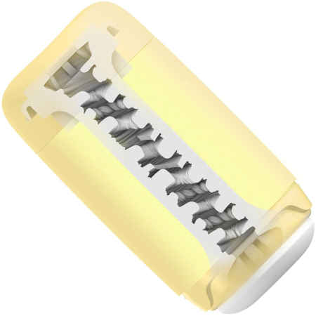 Мастурбатор TENGA PUFFY Custard Yellow, ультрам’який матеріал, багаторазовий, наскрізний - фото №4