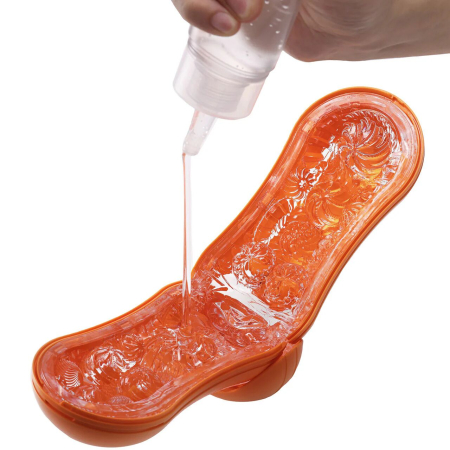 Мастурбатор Tenga Flip Orb — Sunset Orange, з можливістю зміни тиску та стимулювальними кульками всередині - фото №5