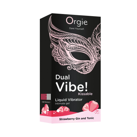Рідкий вібратор Orgie Dual Vibe! Strawberry Gin & Tonic Kissable Liquid Vibrator, 15 мл - фото №4