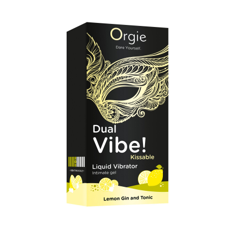 Рідкий вібратор Orgie Dual Vibe! Lemon Gin And Tonic Kissable Liquid Vibrator, 15 мл - фото №4
