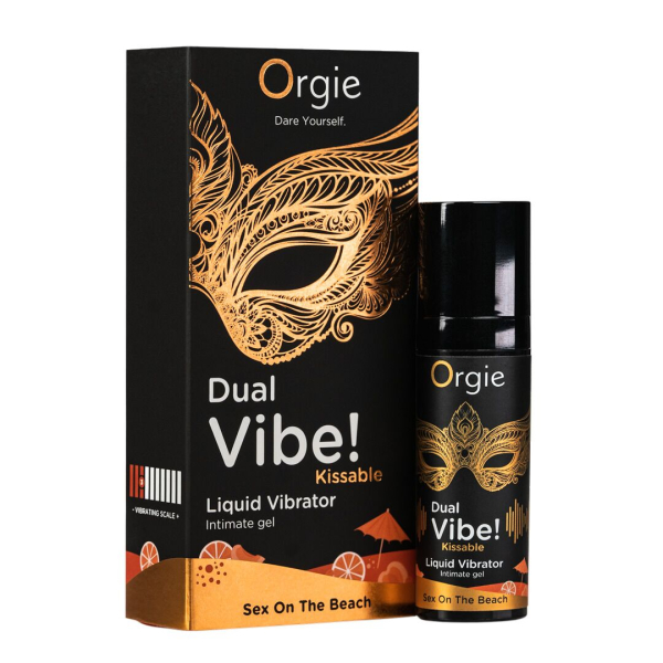Рідкий вібратор Orgie Dual Vibe! Sex On The Beach Kissable Liquid Vibrator, 15 мл - фото