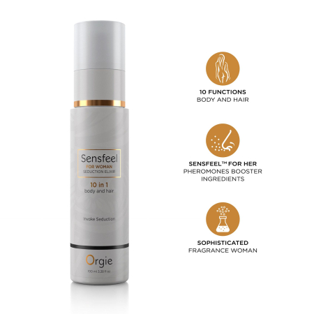 Лосьйон з феромонами для тіла та волосся Orgie – Sensfeel Seduction Elixir 10 in 1 for Woman (100 мл) - фото №3
