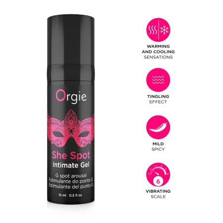 Гель для стимуляції точки G Orgie She Spot Intimate Gel, 15 мл, тепло-холод, ефект вібрації - фото №3
