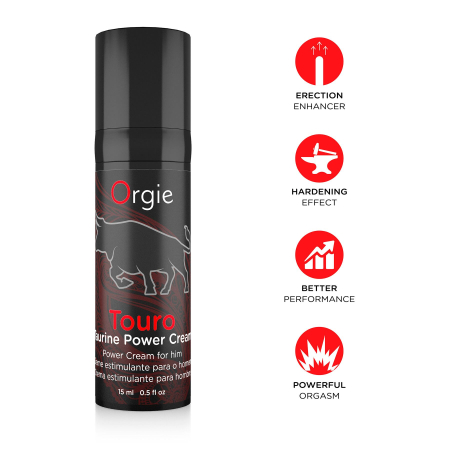 Крем для посилення ерекції Orgie Touro Power Cream, 15 мл, з таурином, гінкго та коренем женьшеню - фото №3