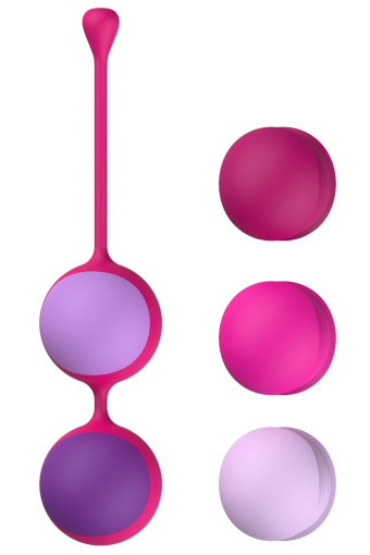 Вагінальні кульки Liebe Kewos — Cerise/Candy Violet, 5 кульок у комплекті, 15, 25, 35, 45 та 55 г - фото №2