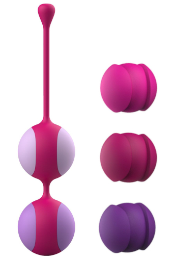Вагінальні кульки Liebe Kewos — Cerise/Candy Violet, 5 кульок у комплекті, 15, 25, 35, 45 та 55 г - фото №4