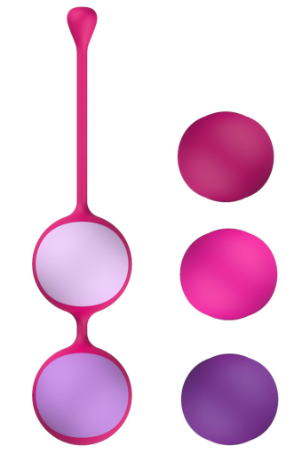 Вагінальні кульки Liebe Kewos — Cerise/Candy Violet, 5 кульок у комплекті, 15, 25, 35, 45 та 55 г - фото №3