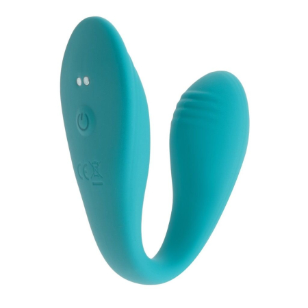 Подвійний вібратор S Pleasures Premium Delight, бірюзовий, для клітора та точки G, 10 режимів - фото №2