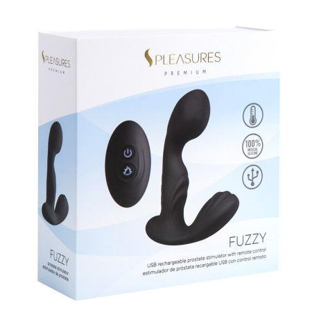 Вібромасажер простати S Pleasures Premium FUZZY, чорний, з рельєфом, 10 режимів вібрації, нагрів - фото №5