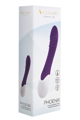 Вібратор S Pleasures Premium Phoenix, для точки G, фіолетовий, водостійкий, 16 видів вібрації, нагрів - фото №3