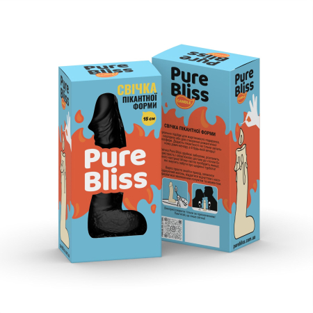 Свічка у вигляді члена Pure Bliss MINI Black 15 см - фото №7